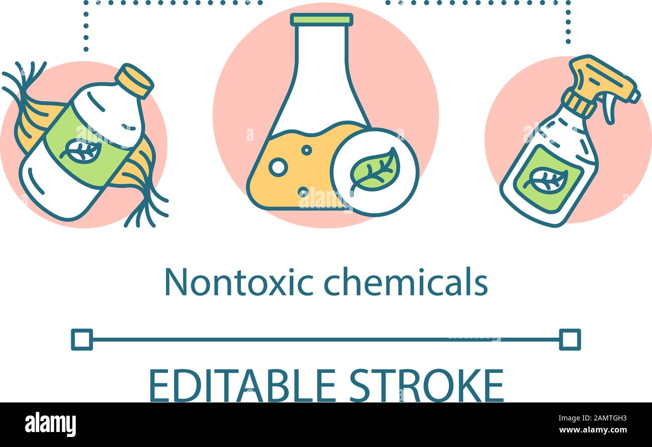 Nontoxic chemicals concept icon. Zero waste products, care for ...