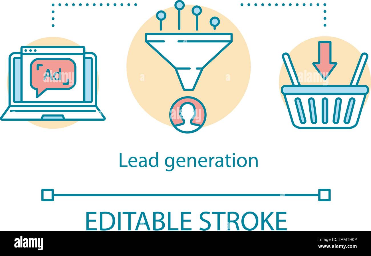 Lead generation concept icon. Digital marketing benefit idea thin line