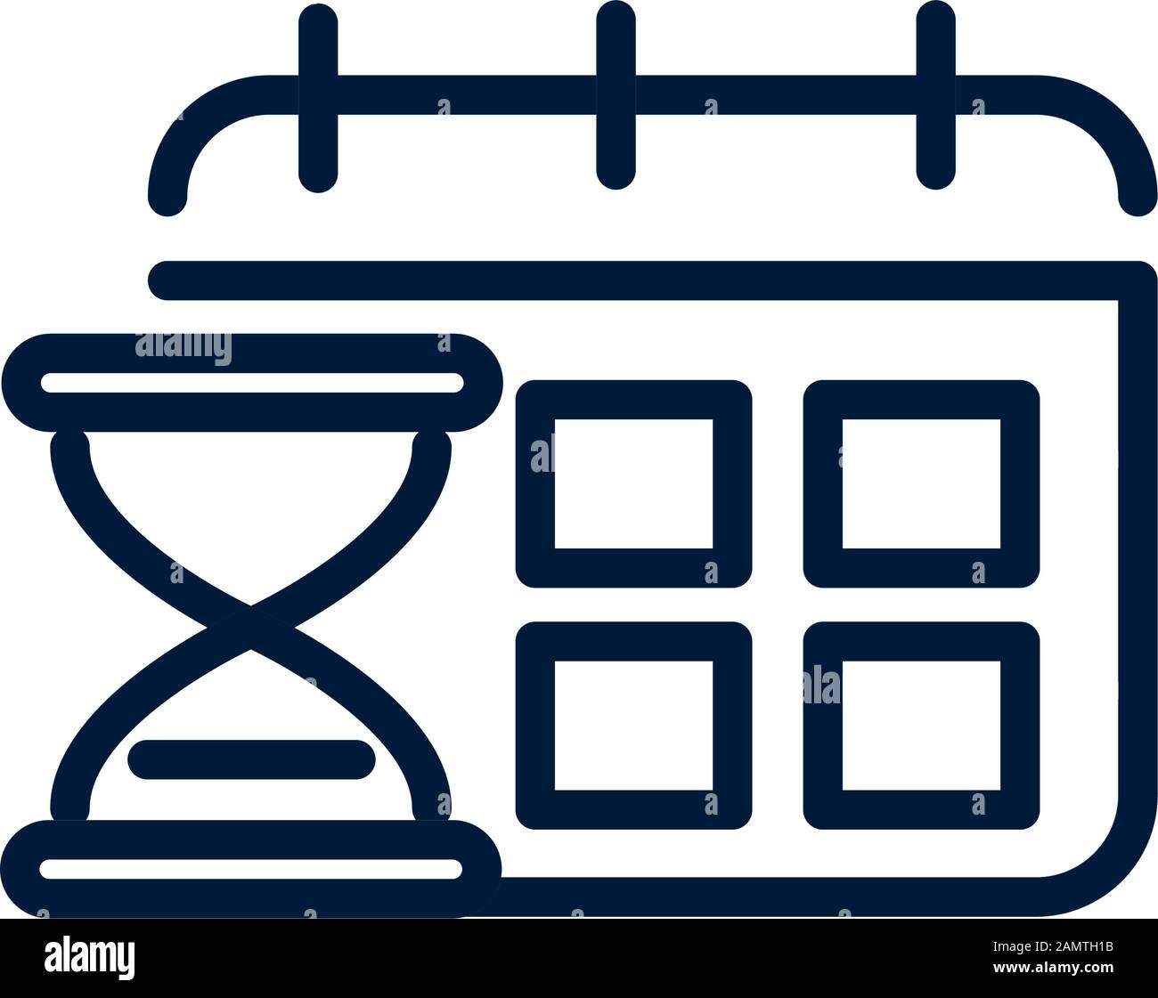 time-hourglass-calendar-reminder-clock-linear-design-on-white