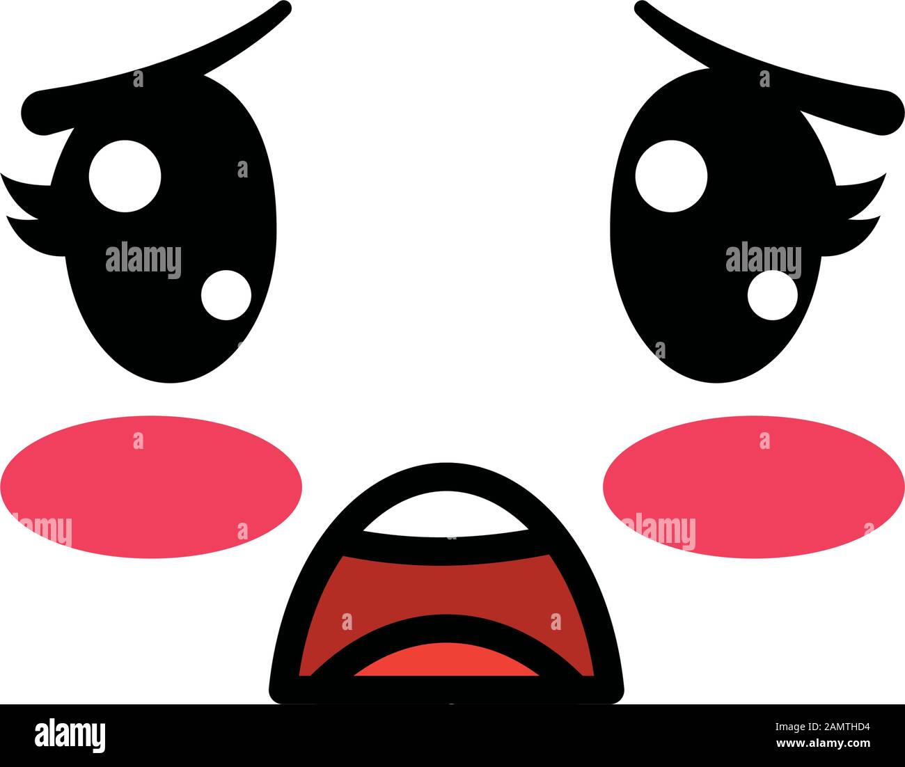 Isolated Kawaii Scared Face Cartoon Vector Design Stock Vector