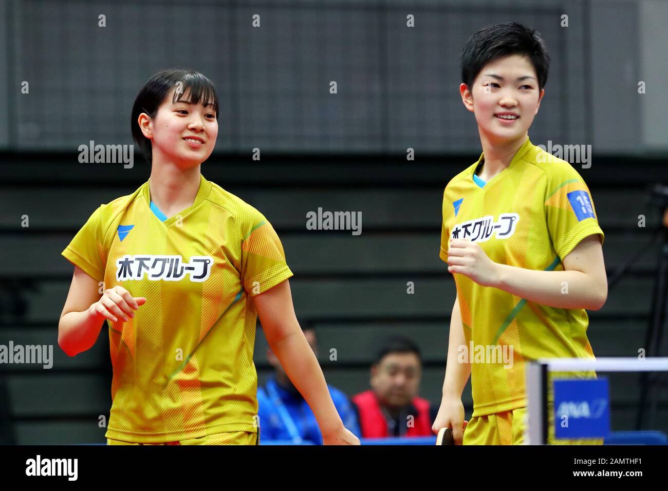 Osaka, Japan. 14th Jan, 2020. Miyu Nagasaki & Miyu Kihara Table Tennis