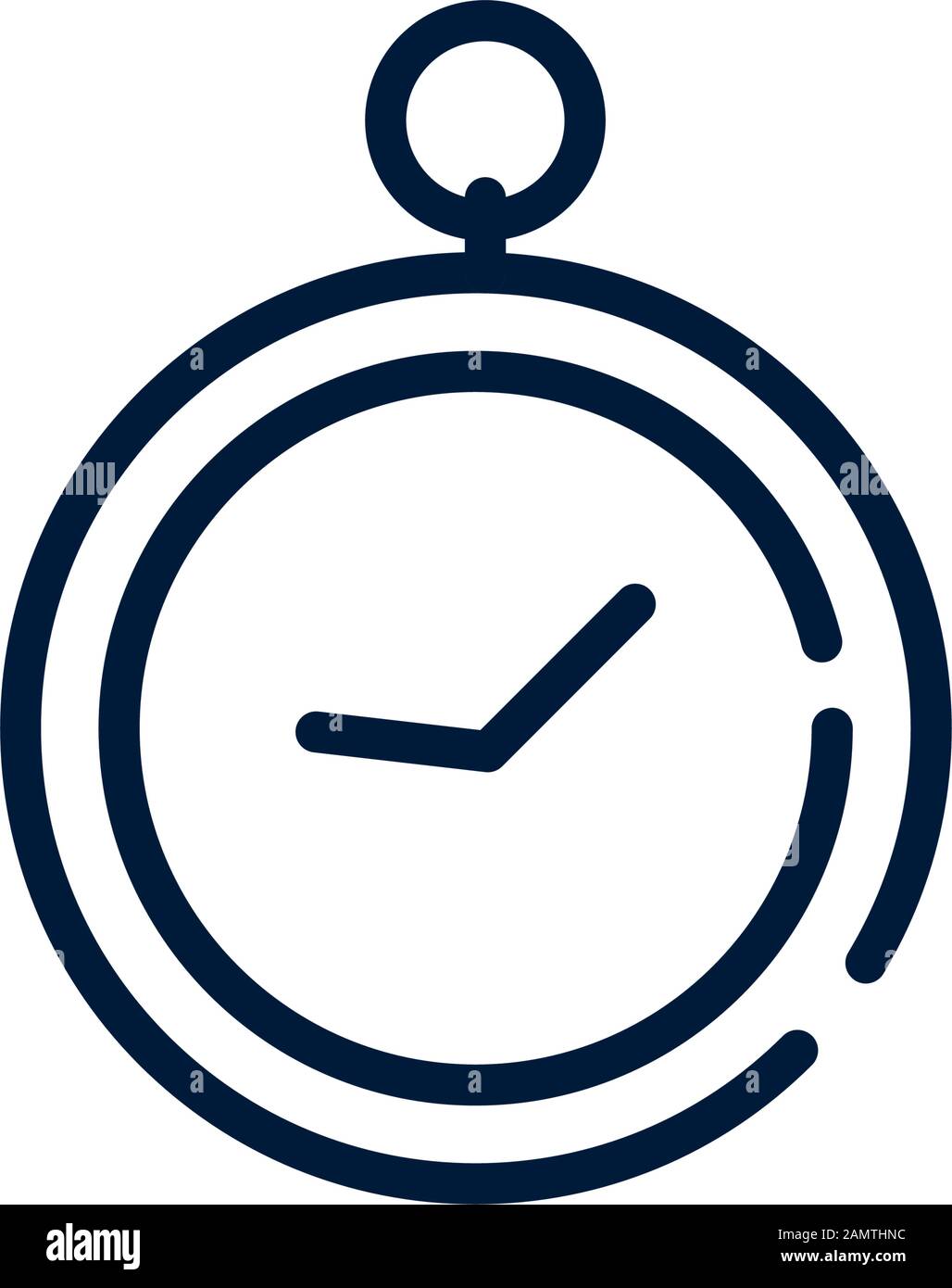 time stopwatch clock linear design on white background vector ...