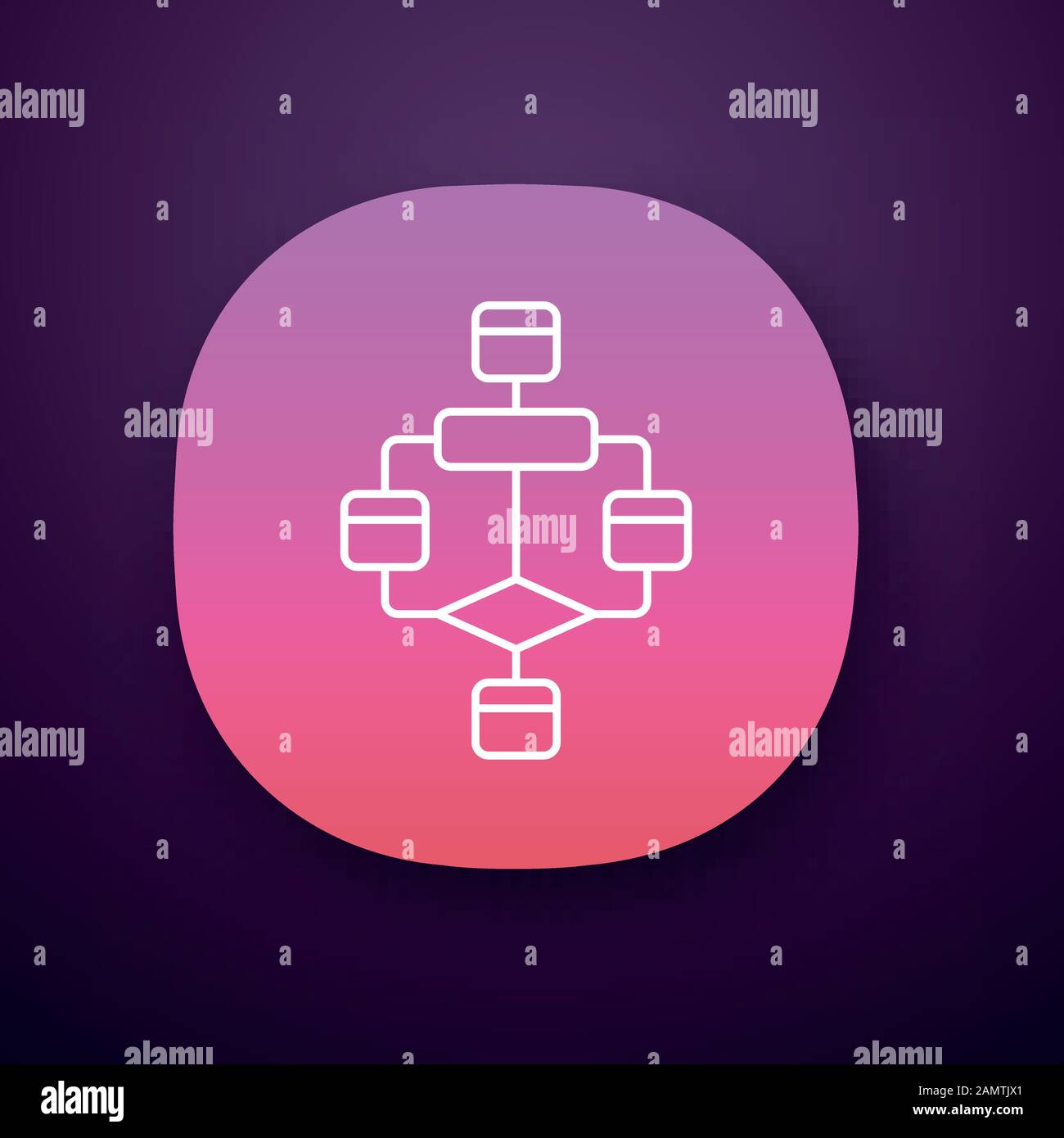 Flowchart app icon. Diagram. Visualization of process. Problem solving ...
