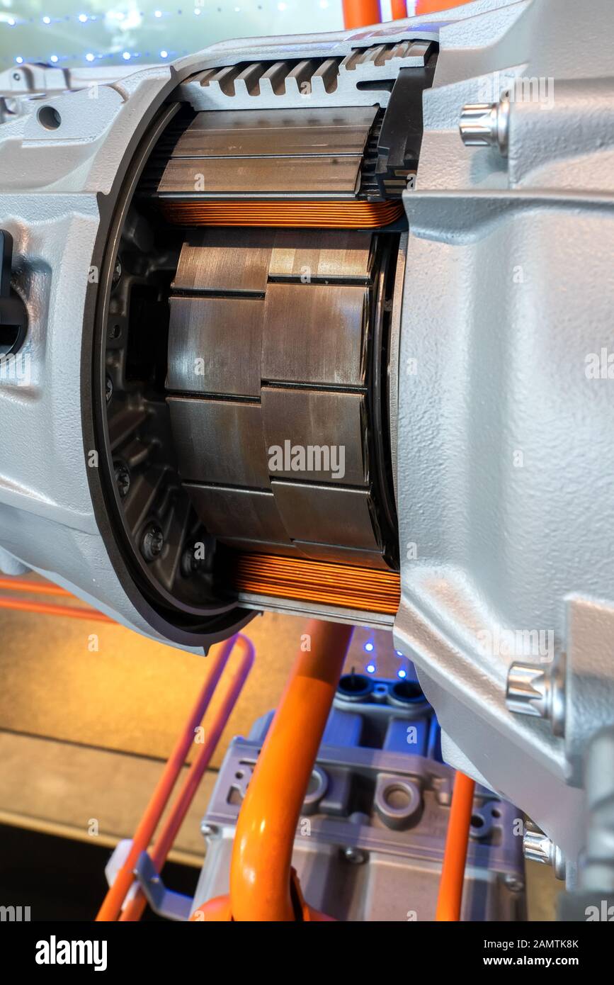 Munich, Germany,08/24/2019 Part of the BMW's new electric car