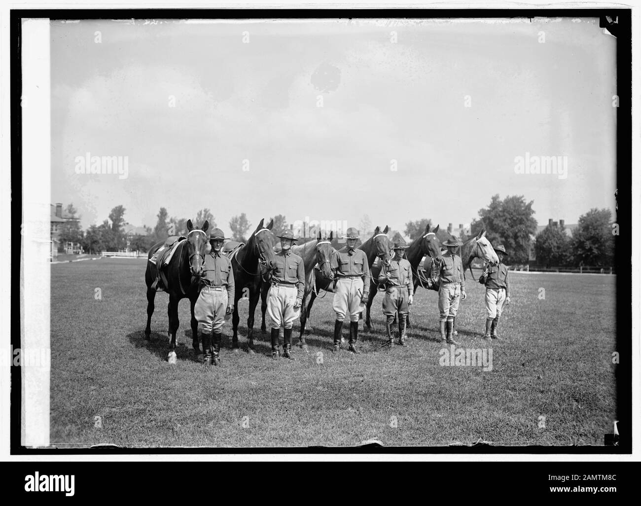 1920 Cavalry School Troop Officers KS Old Photo 8.5" x 11" Reprint Fort Riley 