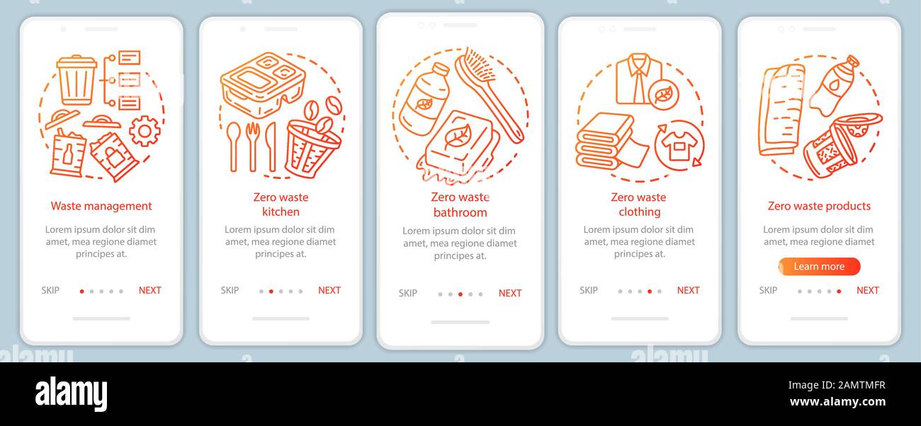 Zero waste lifestyle onboarding onboarding mobile app page screen ...