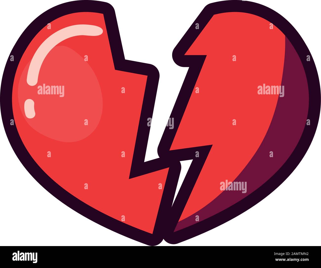 Broken Heart Design Of Love Passion Romantic Valentines Day Wedding Decoration And Marriage Theme Vector Illustration Stock Vector Image Art Alamy