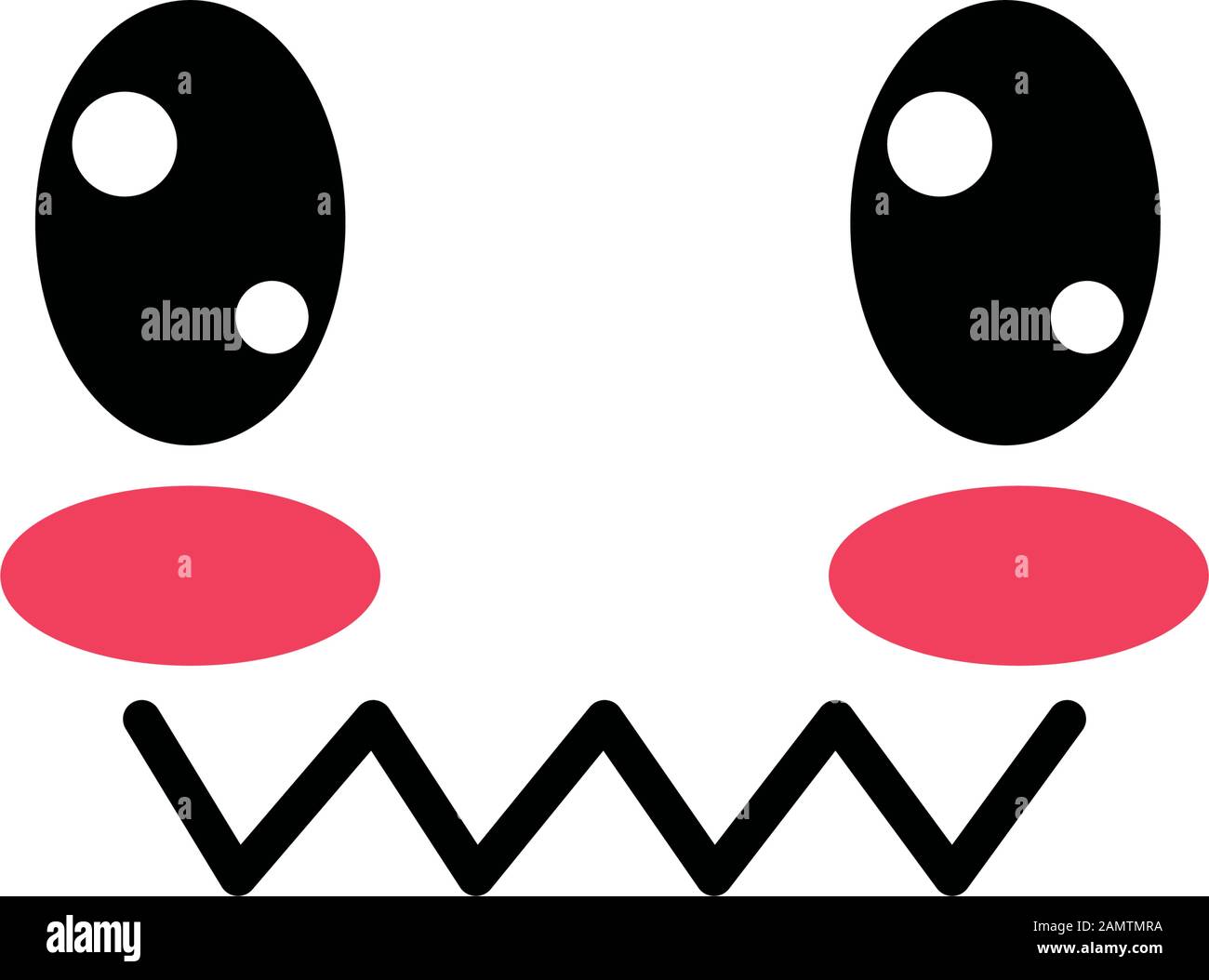 Isolated kawaii scared face cartoon design Vector Image