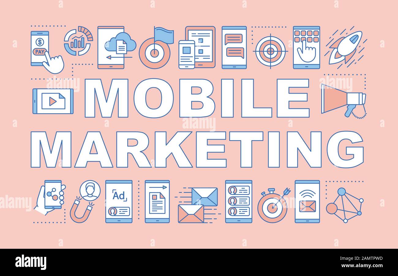 Mobile Marketing Word Concepts Banner Digital Marketing Strategy