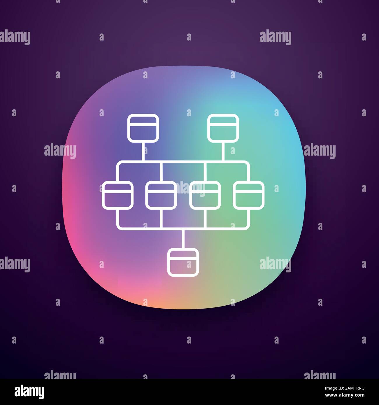 Network diagram app icon. Cluster diagram. Network graphical chart ...