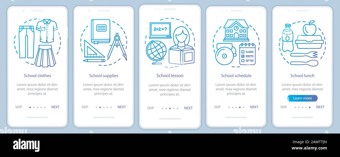 Education onboarding mobile app page screen vector template. Knowledge ...