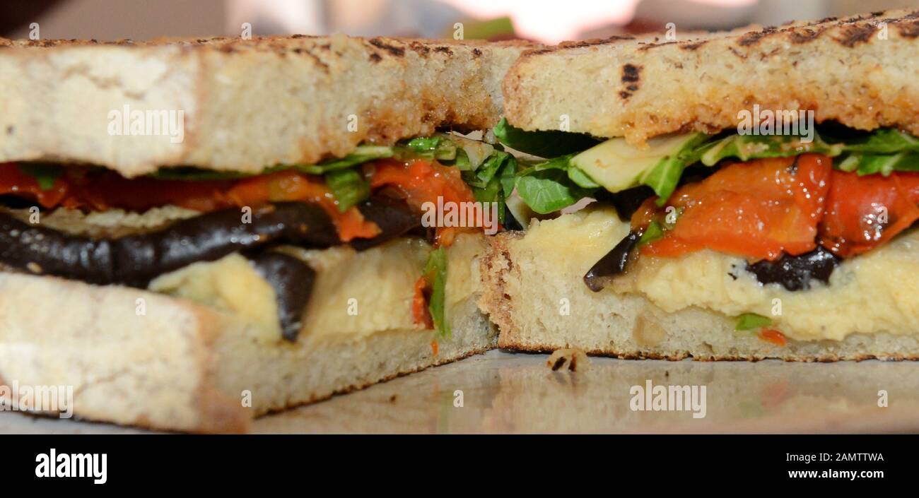 Grilled eggplant sandwich Stock Photo Alamy