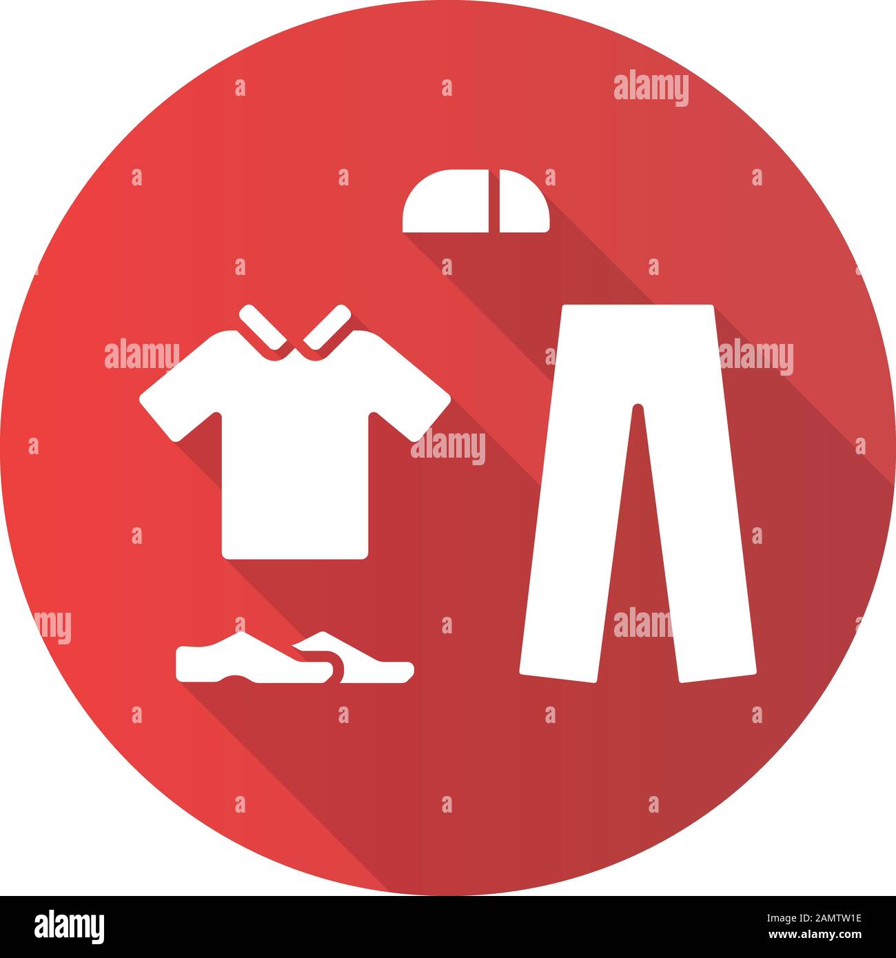 Cricket uniform flat design long shadow 