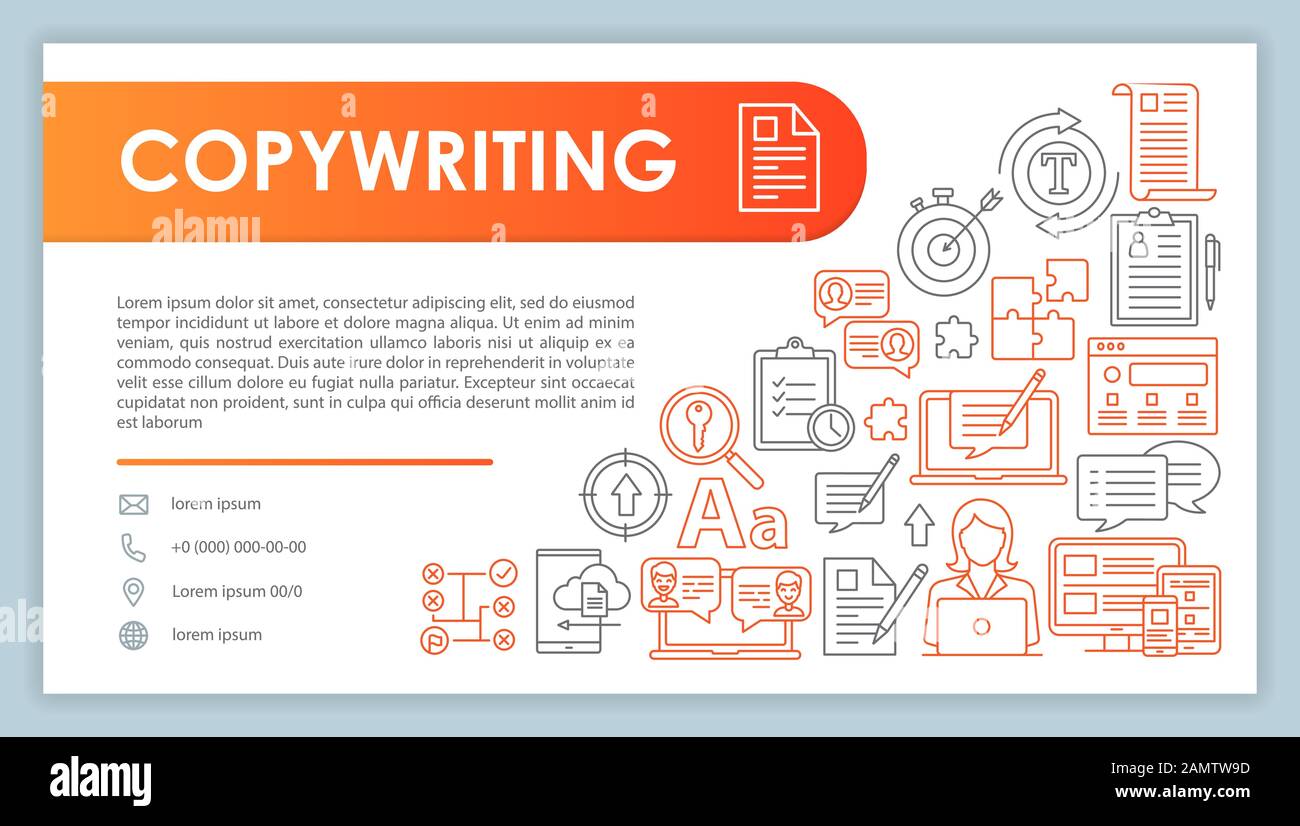 Copywriting Banner Business Card Vector Template Content