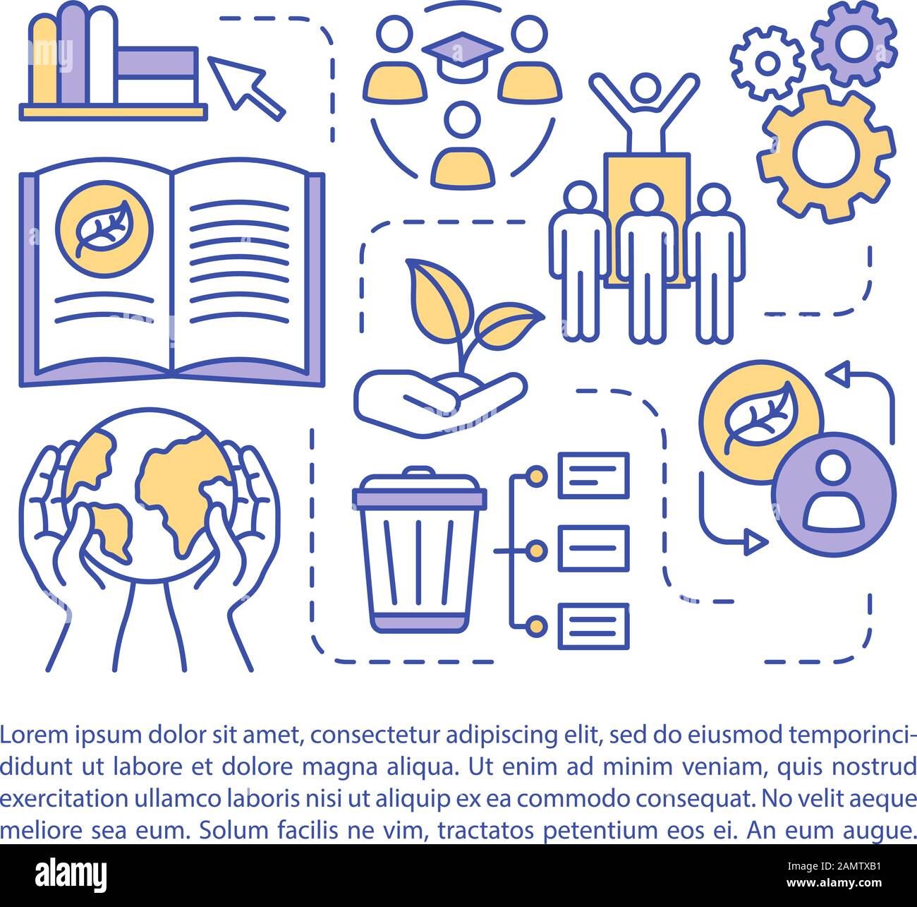 Zero waste education, article page vector template. Brochure, magazine