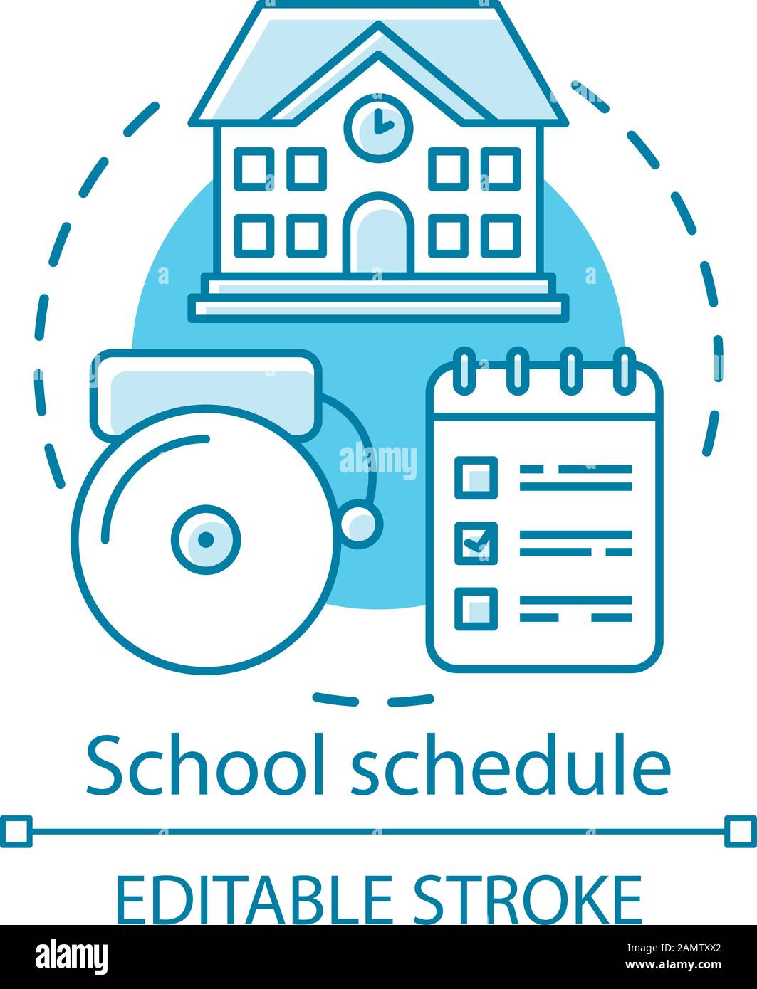 School schedule, studying plan concept icon. Educational process ...