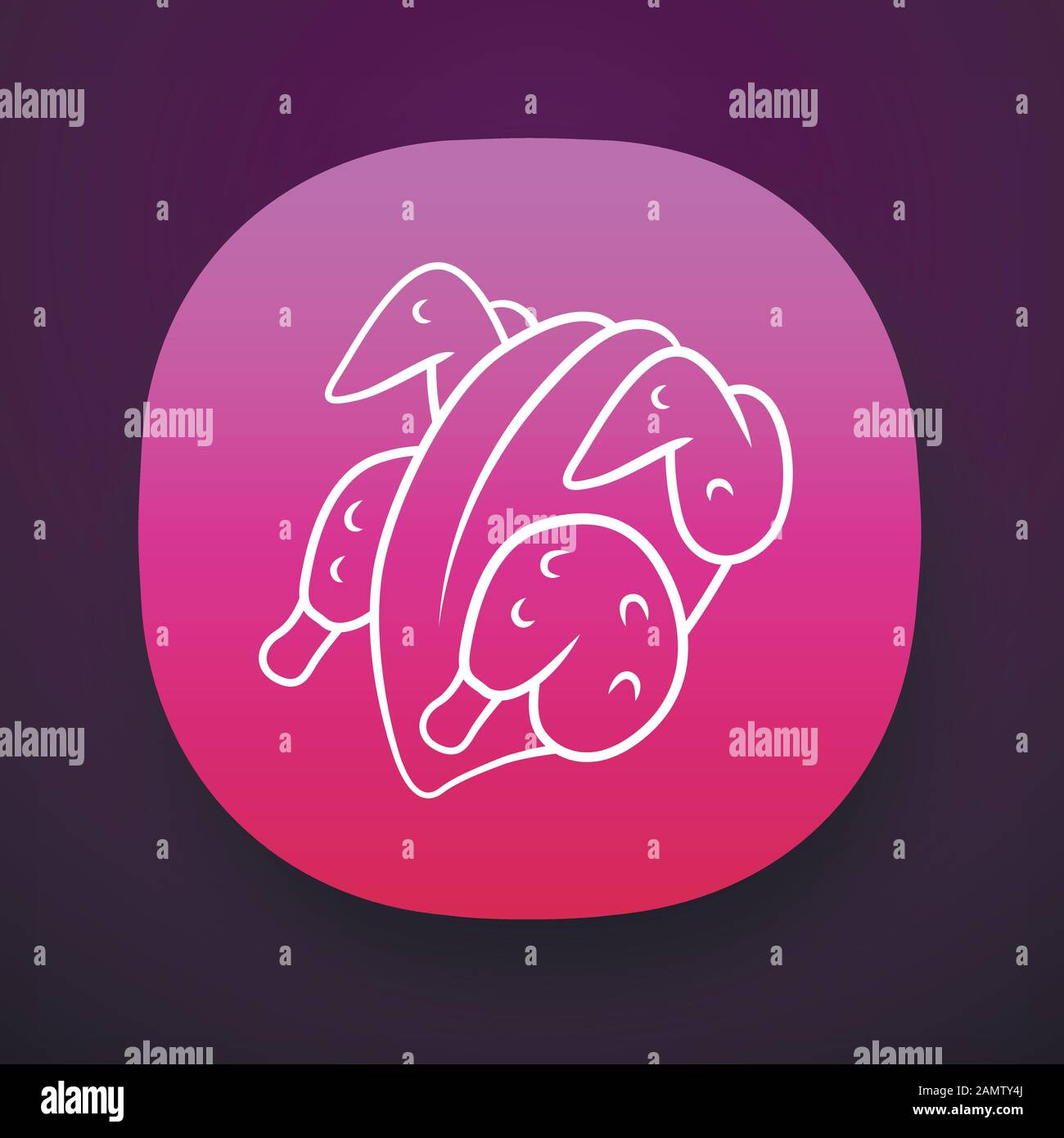 Chicken carcase app icon. Butchers meat. Meat production and sale ...