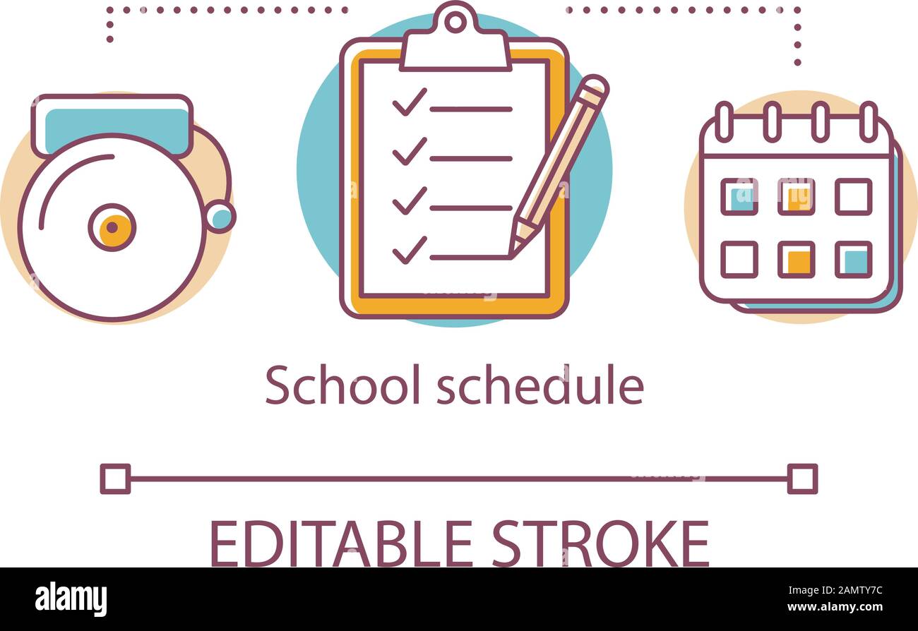 School schedule concept icon. Planning lessons, classes in educational 