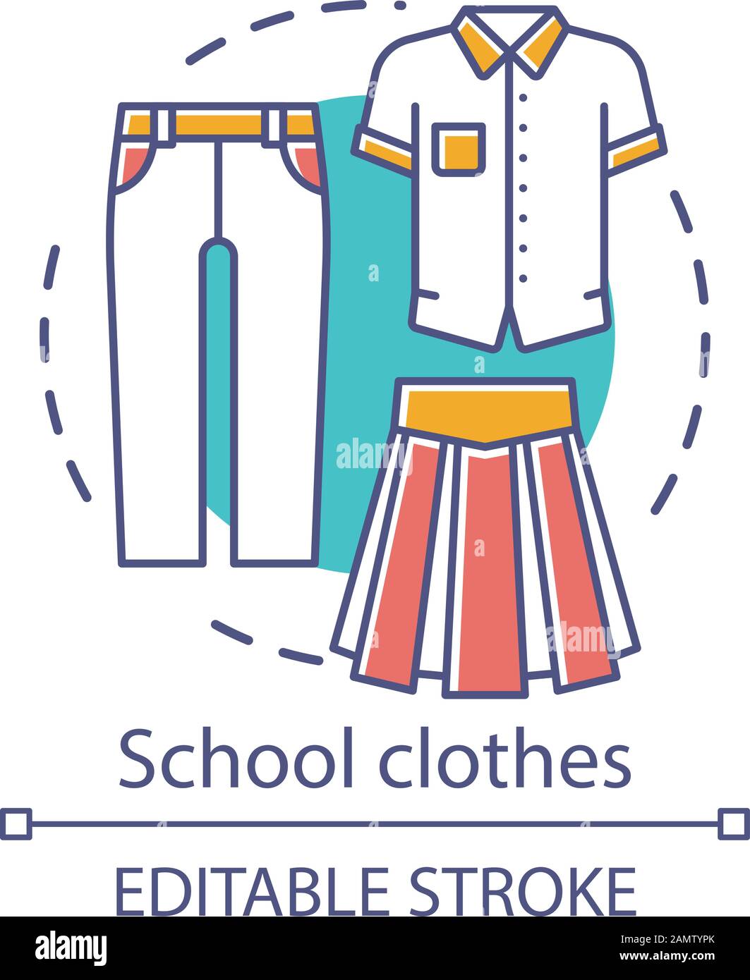 School clothes, uniform concept icon. Student official fashion idea