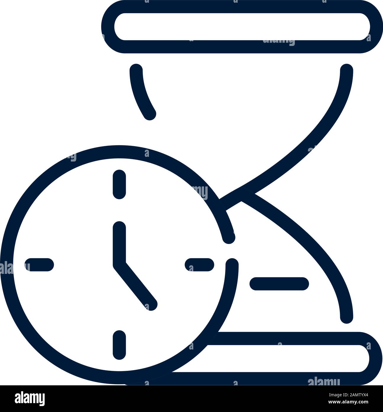 time clock and hourglass timer linear design on white background vector ...
