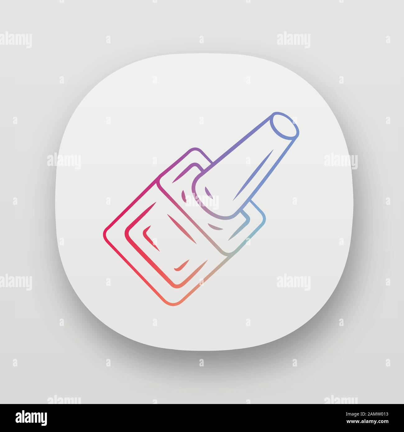 Nail, gel polish bottle app icon. UI/UX user interface.  or mobile application. Feminine