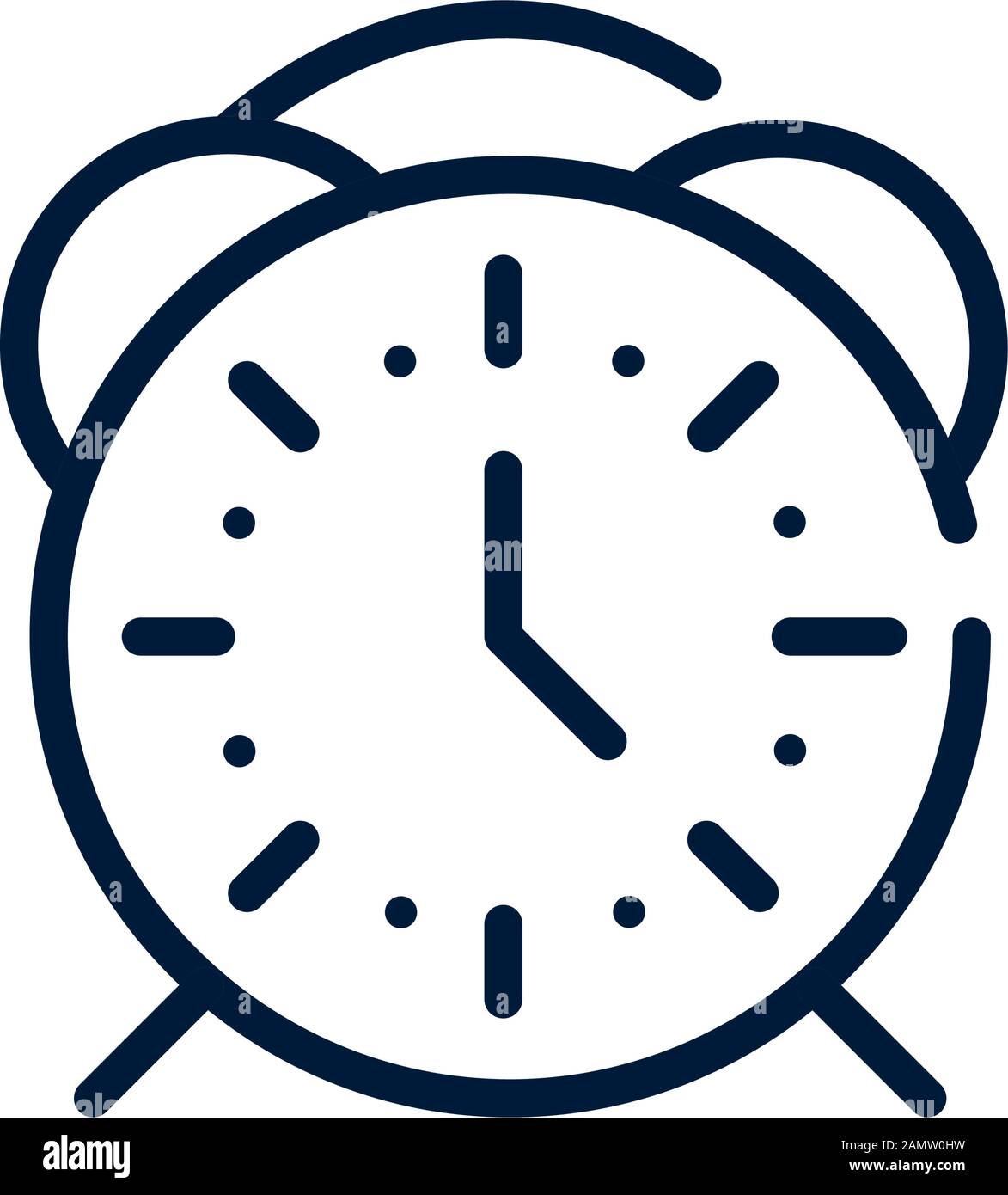 time round alarm clock linear design on white background vector ...