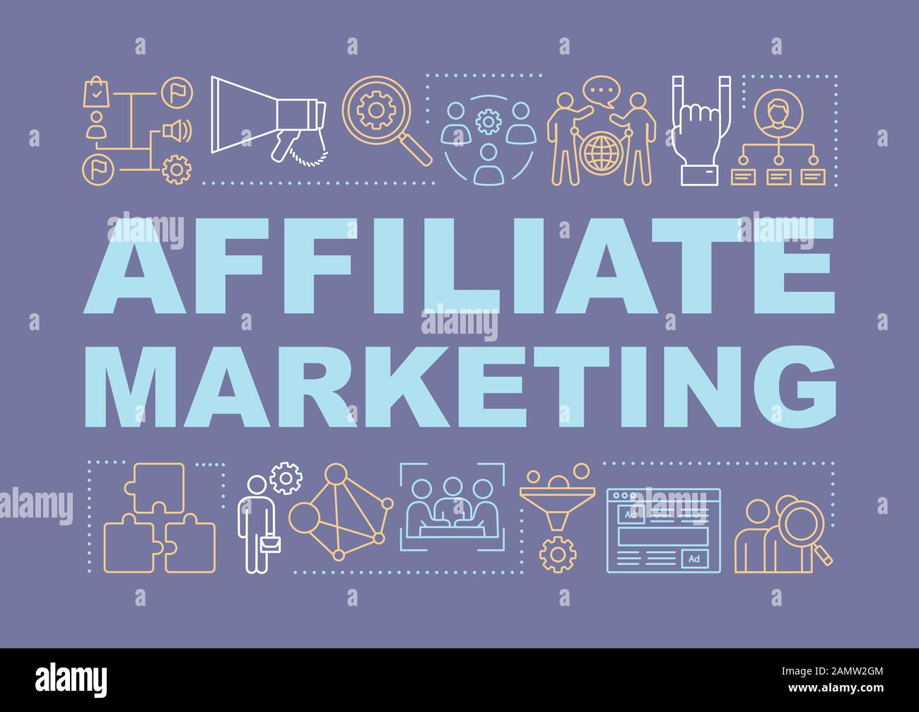 Affiliate marketing word concepts banner. Digital marketing tactic. Online  sales strategy. Presentation, website. Isolated lettering typography idea w  Stock Vector Image & Art - Alamy