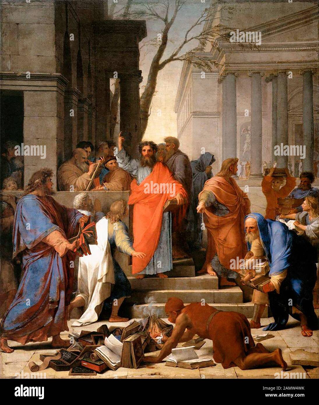 The Preaching of St Paul at Ephesus - Eustache Le Sueur, 1649 Stock Photo