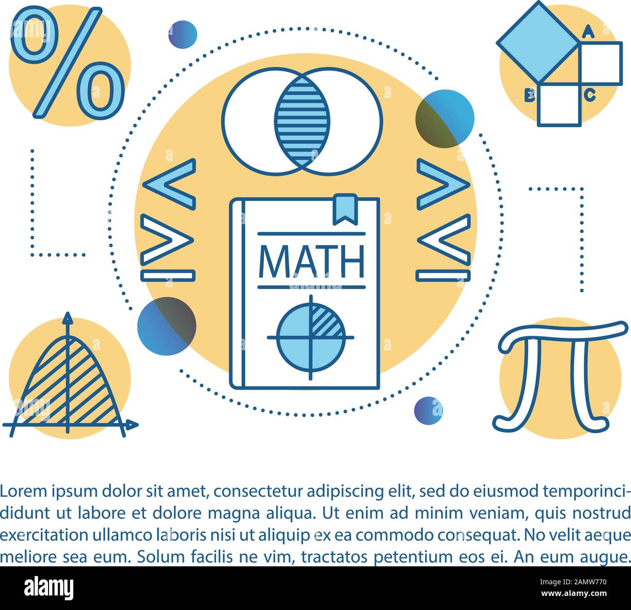 Maths courses article page vector template. Algebra, geometry. Brochure Maths courses article page vector template. Algebra, geometry. Brochure