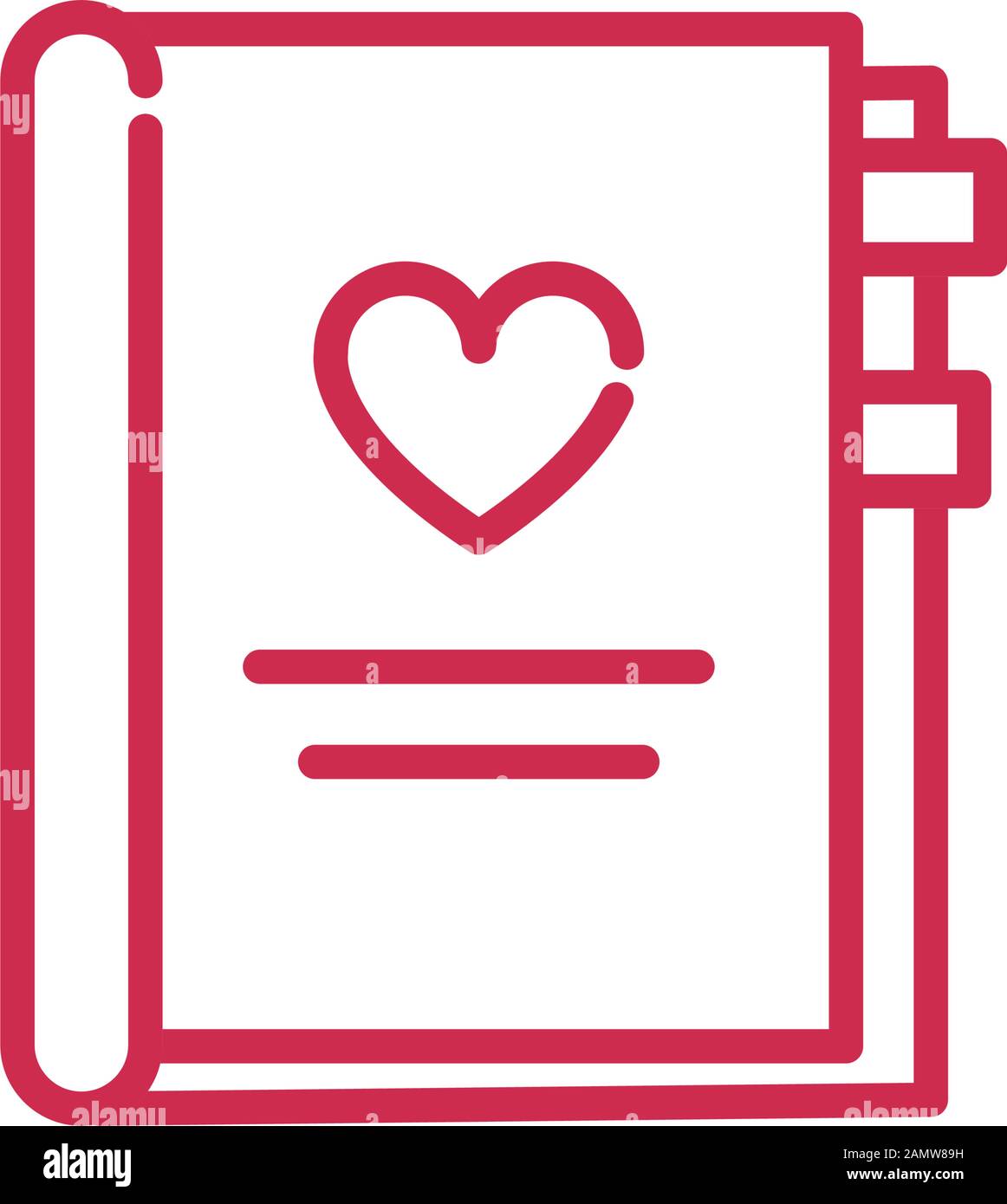 happy valentines day book heart love bookmarks vector illustration red ...