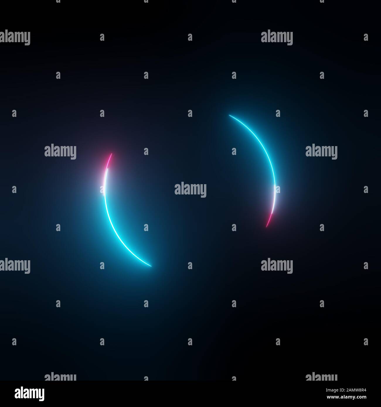 Neon light circle frame on dark background. 3D illustration Stock Photo ...