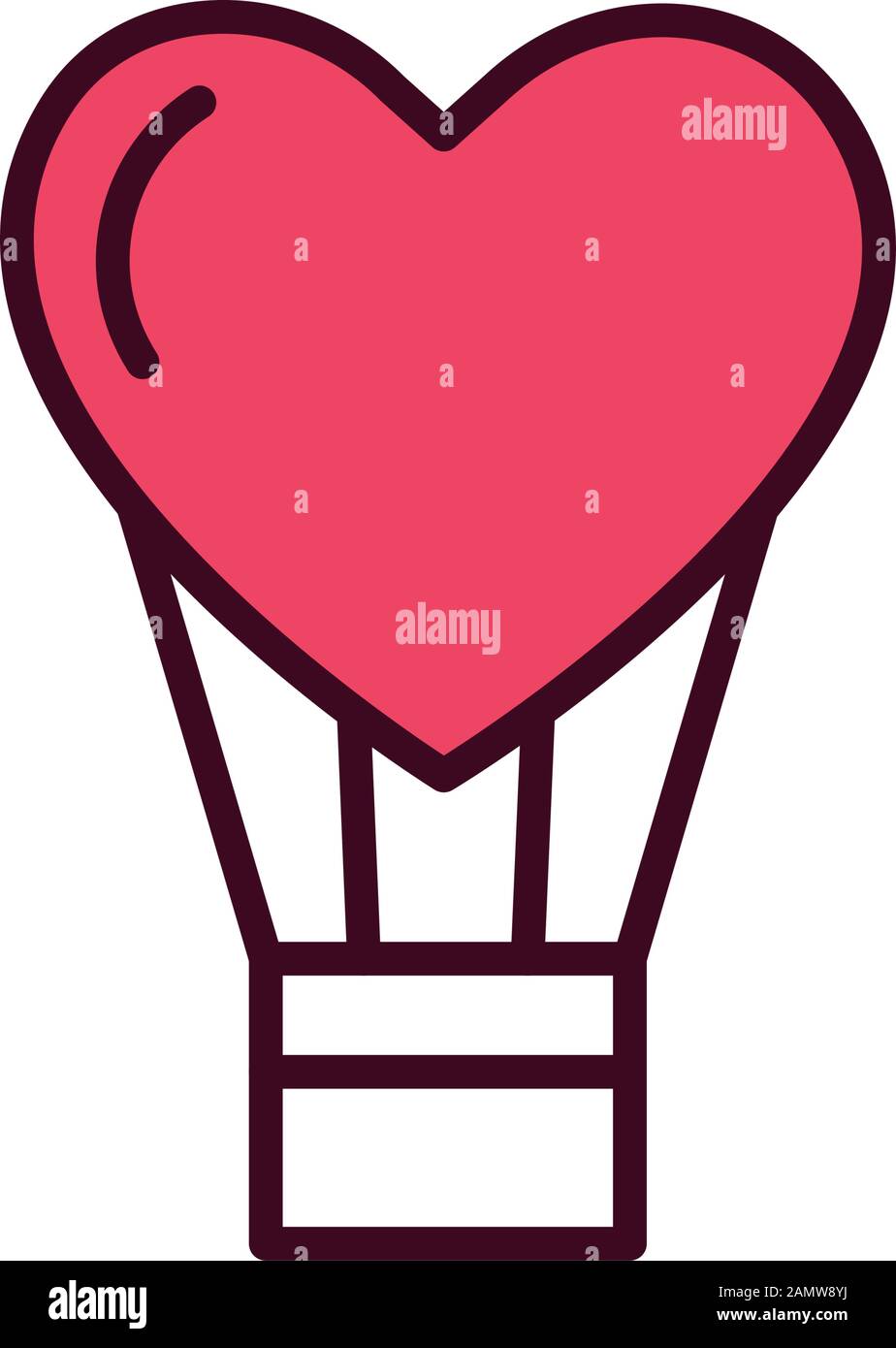 Isolated heart hot air balloon vector design Stock Vector Image & Art ...