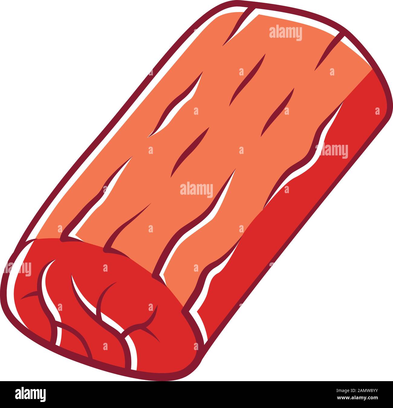 Grilled roast color icon. Butchers meat. Ingredient for lunch. Roasted ...