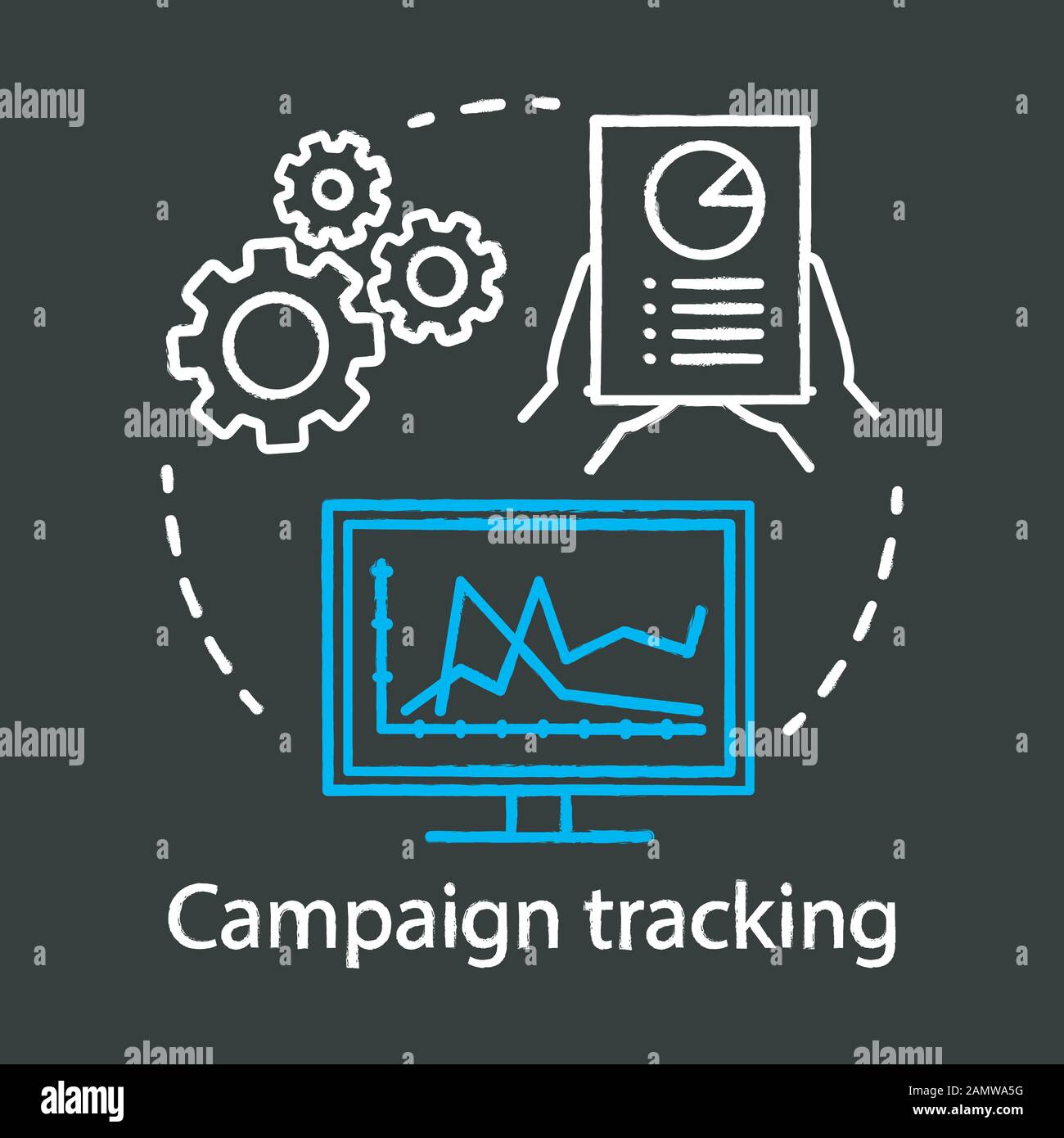 Campaign tracking chalk concept icon. Marketing automation idea. Digital  marketing. Website analytics, network. Monitor advertising campaign  performan Stock Vector Image & Art - Alamy