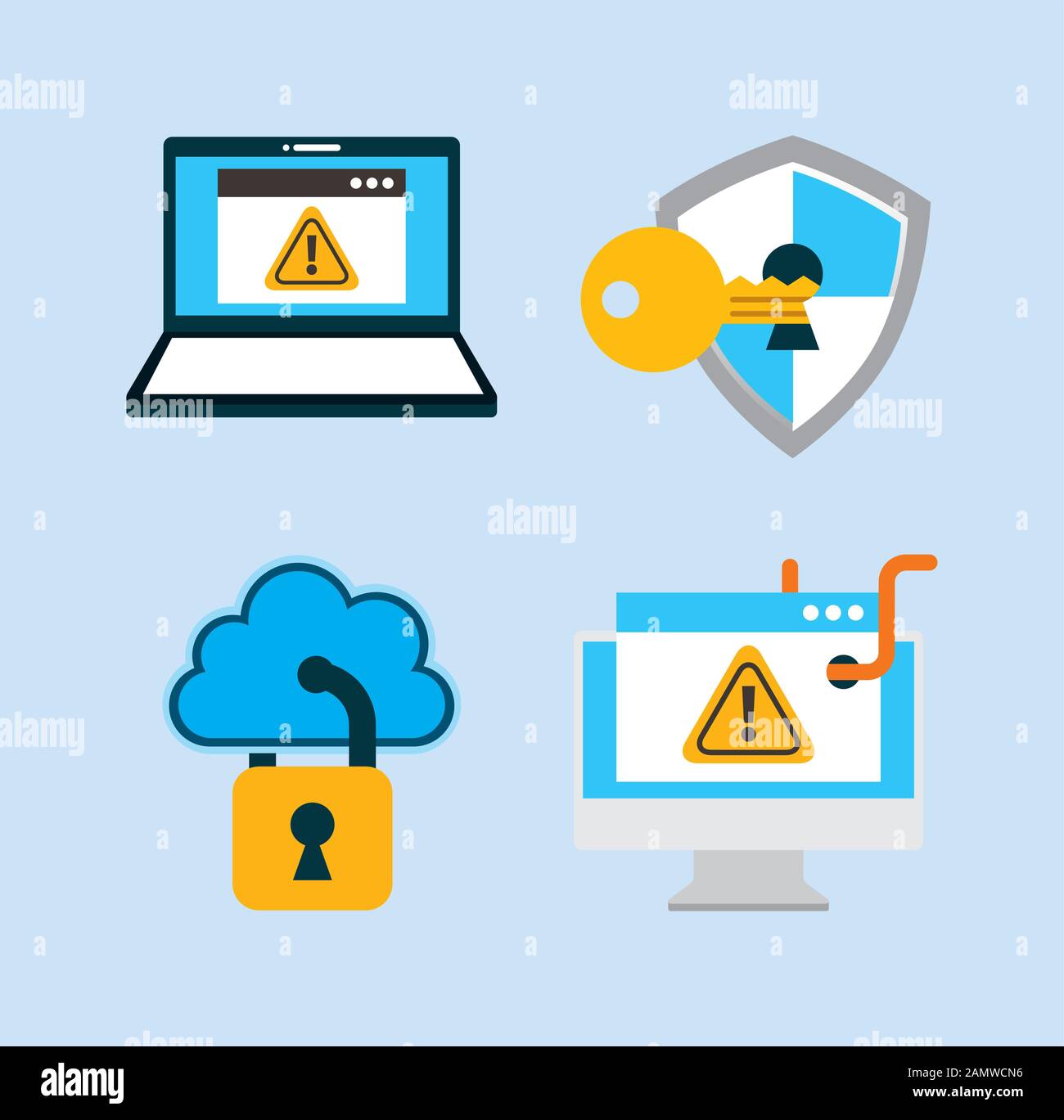 bundle of cyber security set icons Stock Vector Image & Art - Alamy