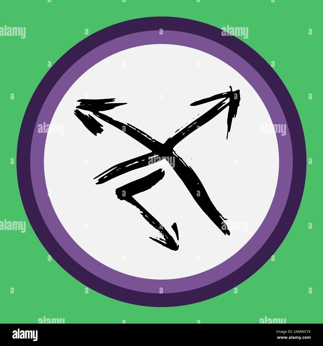 A separate isolated black arrow drawn by hand. Stock Vector