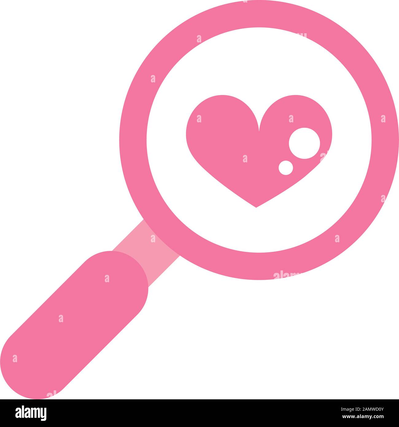 happy valentines day magnifier heart love romantic vector illustration ...