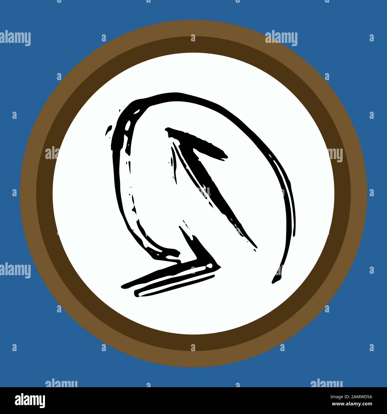 A separate isolated black arrow drawn by hand. Stock Vector