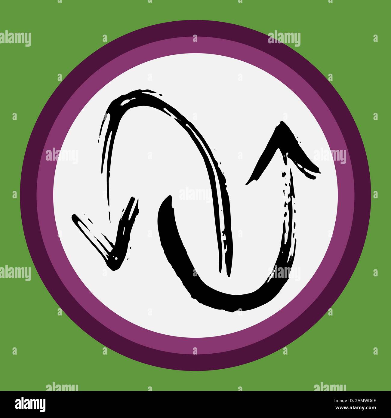 A separate isolated black arrow drawn by hand. Stock Vector