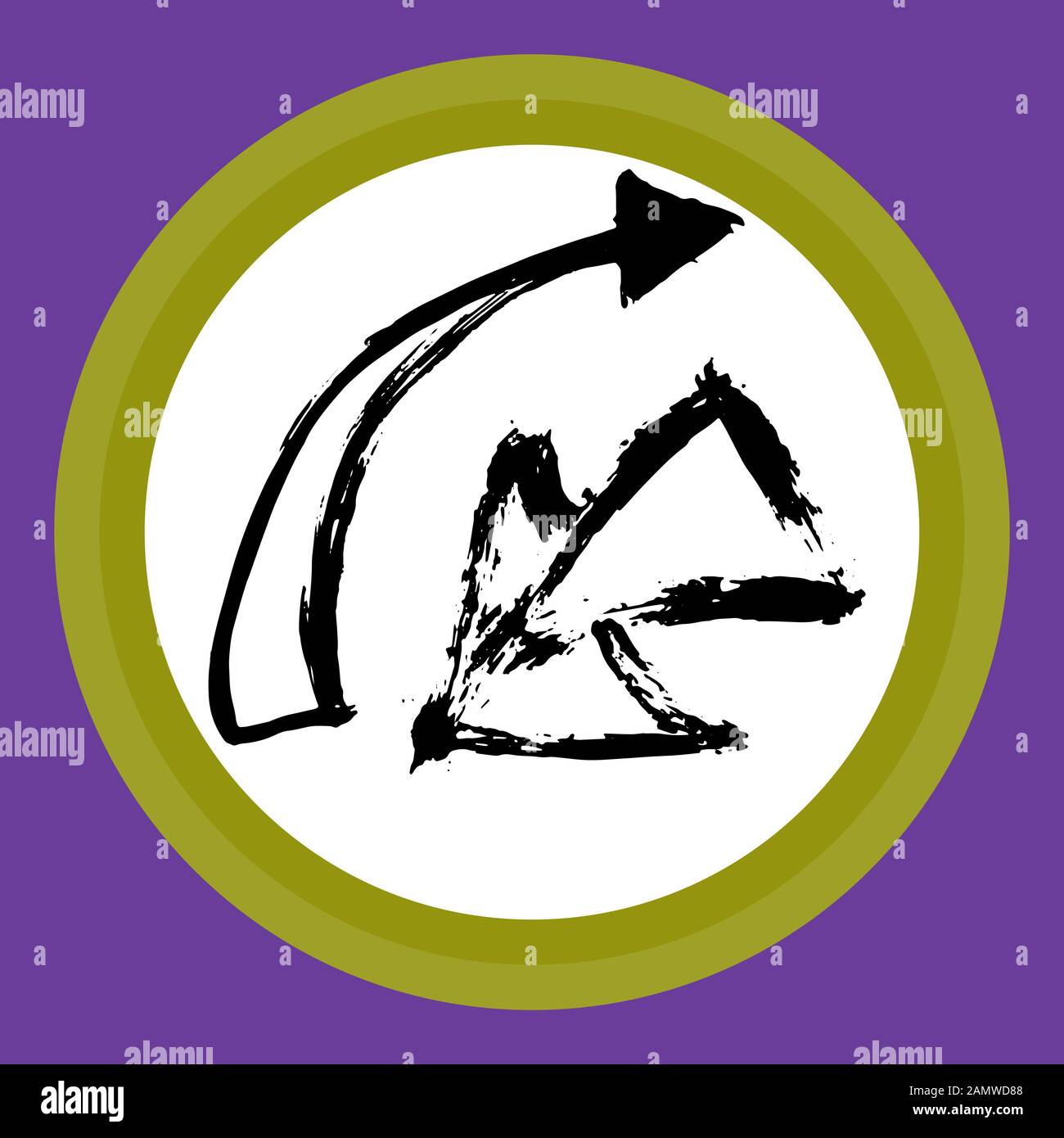 A separate isolated black arrow drawn by hand. Stock Vector
