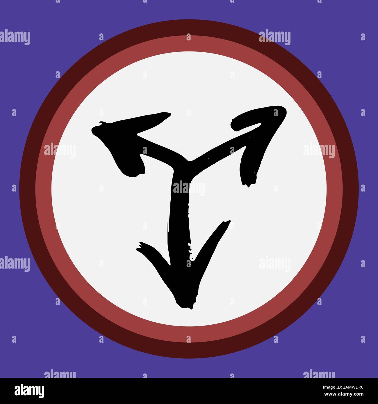 A separate isolated black arrow drawn by hand. Stock Vector