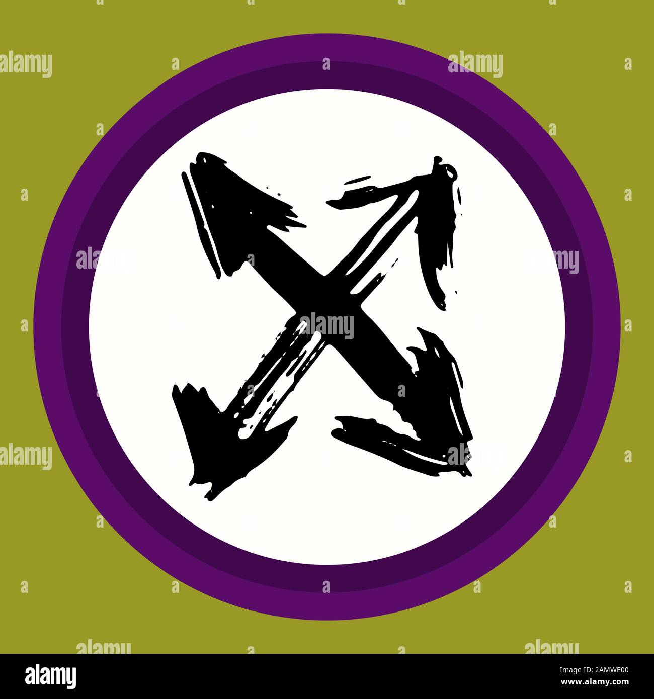 A separate isolated black arrow drawn by hand. Stock Vector