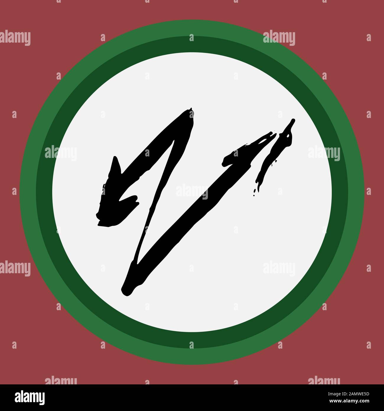 A separate isolated black arrow drawn by hand. Stock Vector