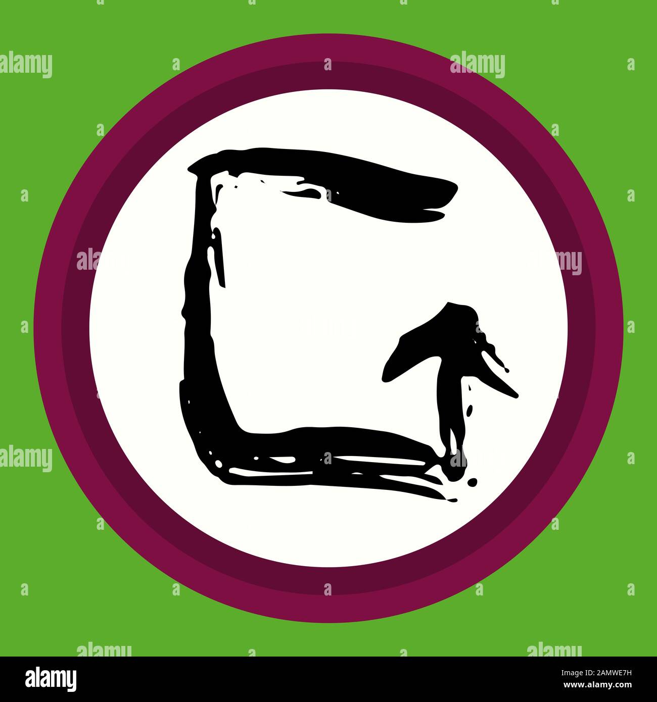 A separate isolated black arrow drawn by hand. Stock Vector