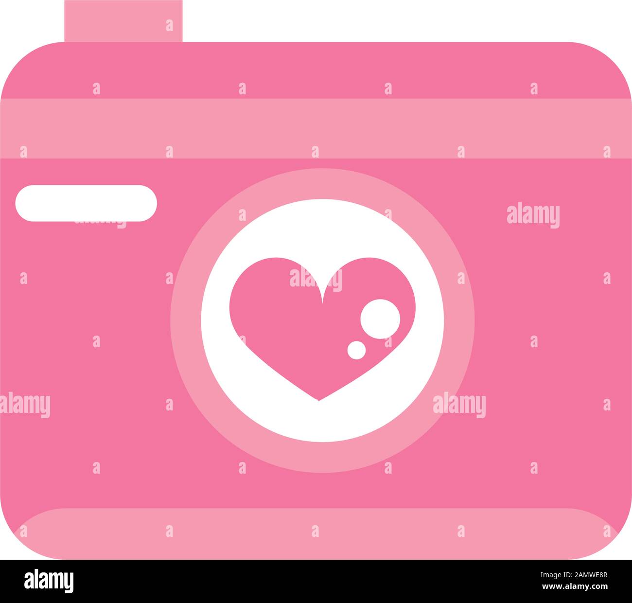 Pink Heart Camera happy valentines day photo camera heart romantic vector illustration ...