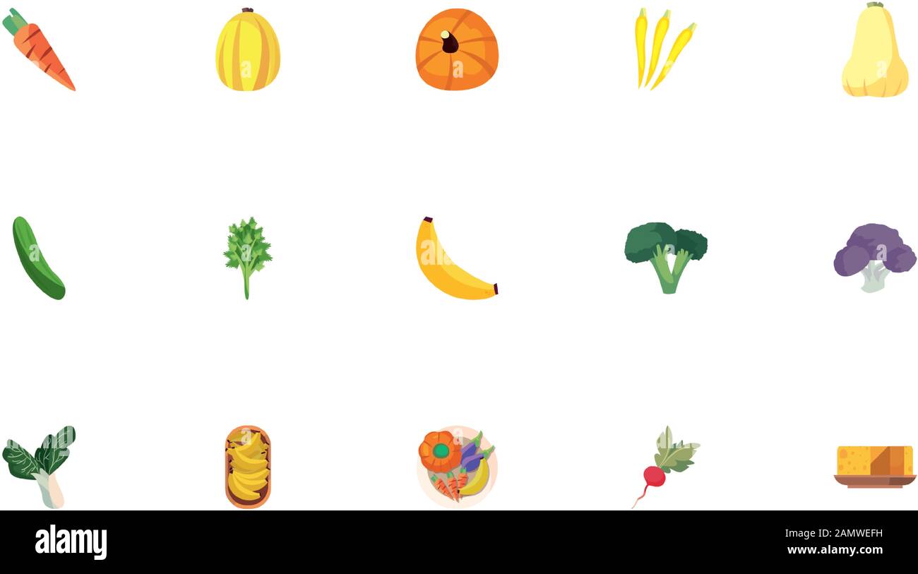 Icon set design, healthy organic food fresh natural market product ...