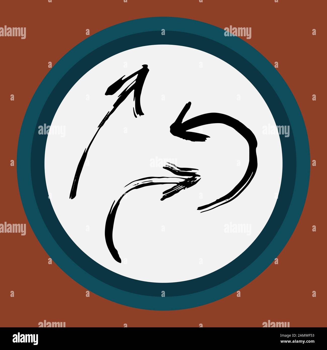 A separate isolated black arrow drawn by hand. Stock Vector
