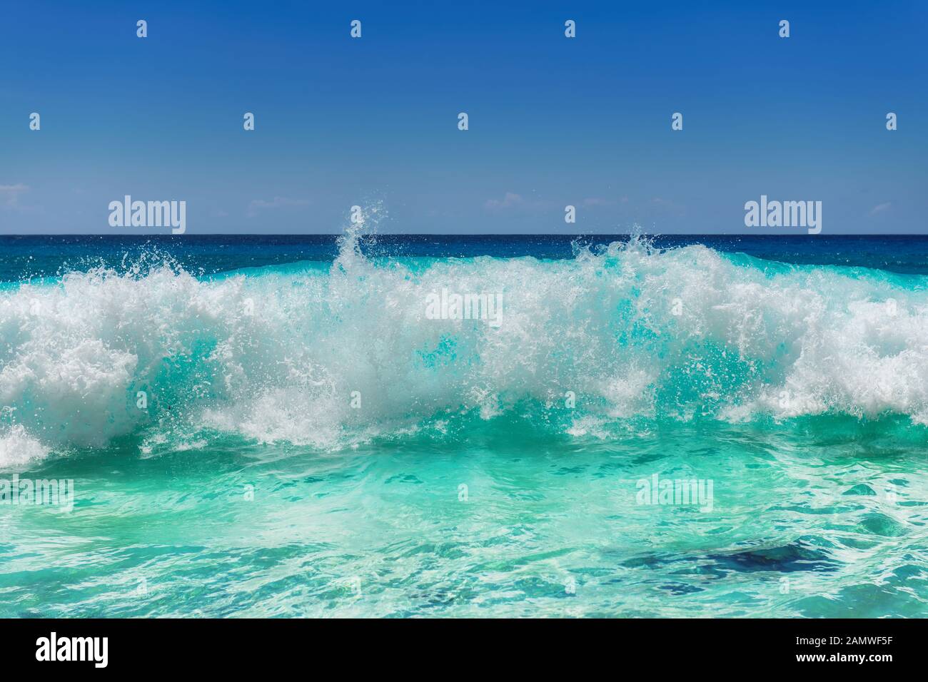 Beautiful ocean waves in tropical beach natural background Stock Photo