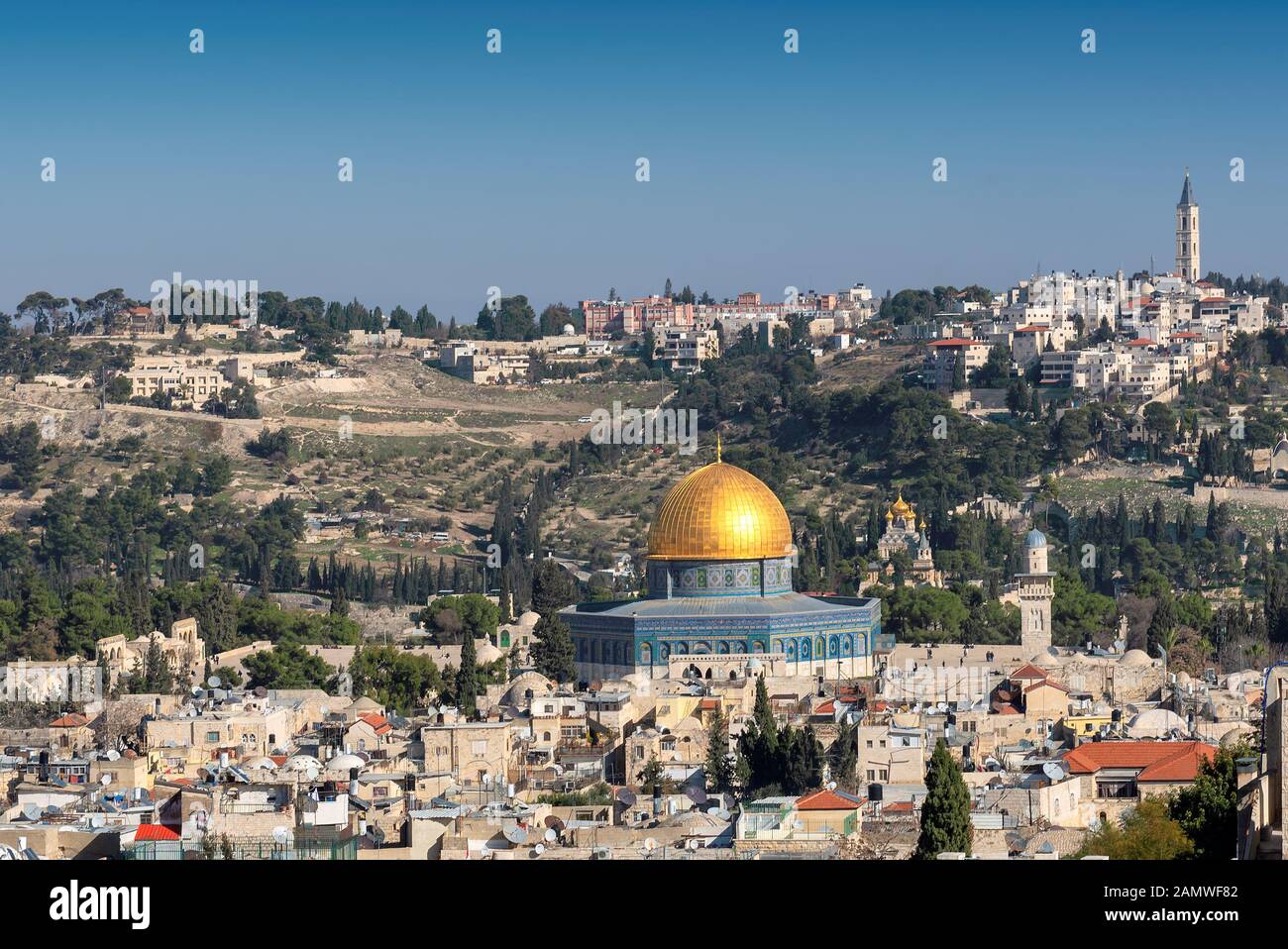 Dome of the Rock in Temple Mount in Jerusalem Old City, Israel. Stock Photo