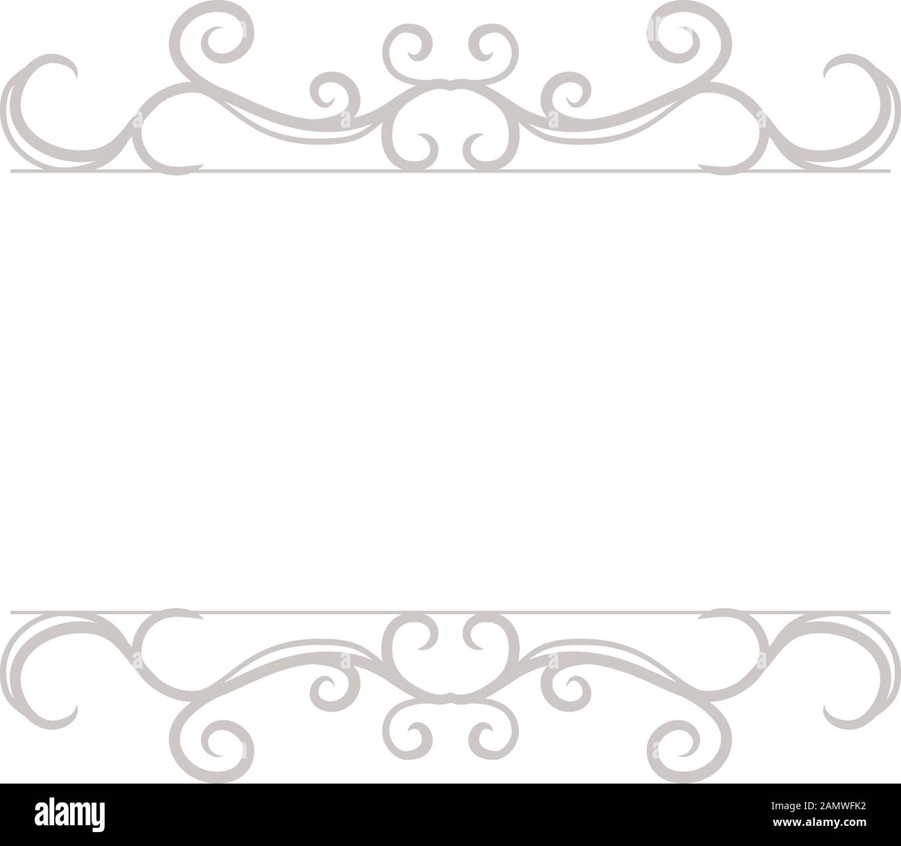 This is a illustration of Top and bottom antique pattern frame Stock ...